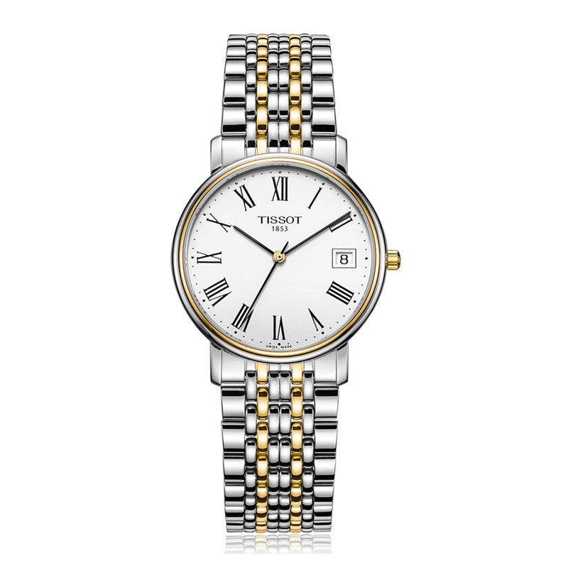 Tissot T Classic Desire White Dial Two Tone Watch For Men - T52.2.481.13 Buy Now By Tissot