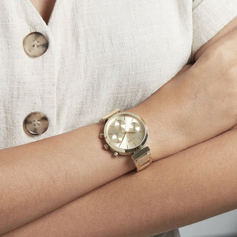 Hugo Boss Flawless Gold Dial Gold Steel Strap Watch for Women - 1502532 Buy Now By Hugo Boss