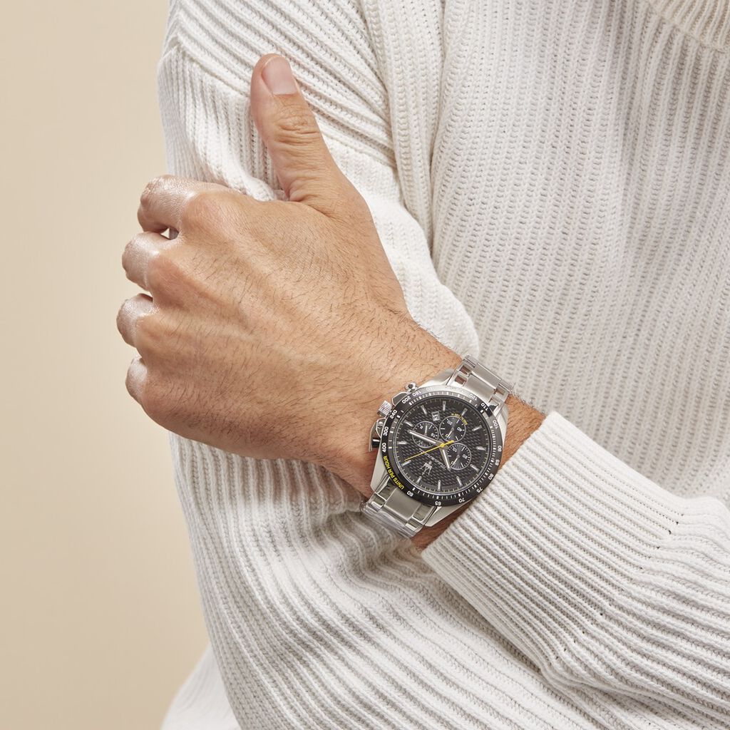 Maserati Traguardo Black Dial Silver Chronograph with Tachymeter Watch For Men - R8873612042 Buy Now By Maserati