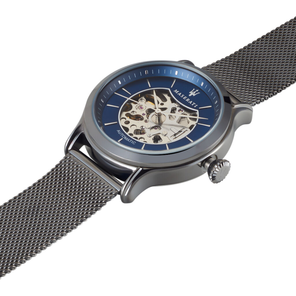 Maserati Epoca Automatic Skeleton Blue Dial Mesh Bracelet Watch For Men - R8823118002 Buy Now By Maserati