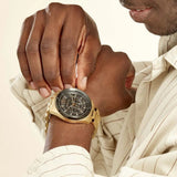 Michael Kors Brecken Chronograph Black Dial Gold Steel Strap Watch For Men - MK8848 Buy Now By Michael Kors