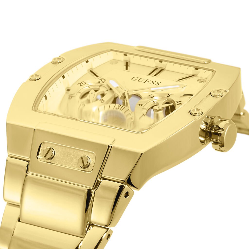 Guess Phoenix Multi Function Gold Dial Gold Steel Strap Watch for Men - GW0456G2 Buy Now By Guess