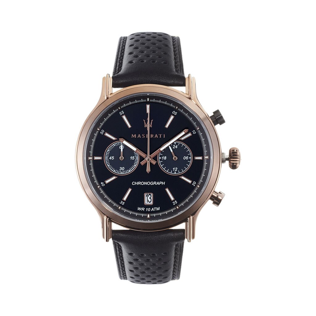 Maserati Legend Chronograph Black Dial Black Leather Strap Watch For Men - R8871638001 Buy Now By Maserati
