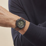 Fossil Bronson Chronograph Black Dial Brown Leather Strap Watch for Men - FS5856 Buy Now By Fossil