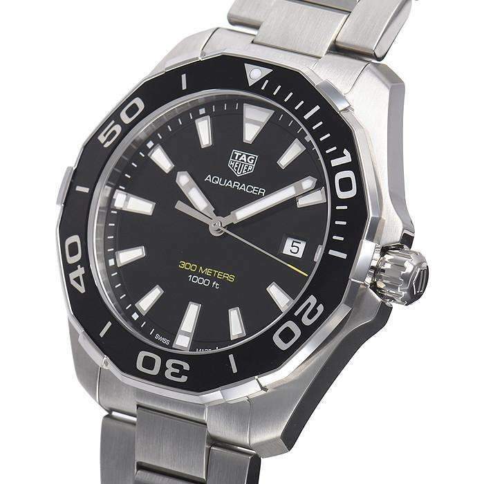 Tag Heuer Aquaracer Quartz Black Dial Silver Steel Strap Watch for Men - WAY101A.BA0746 Buy Now By Tag Heuer