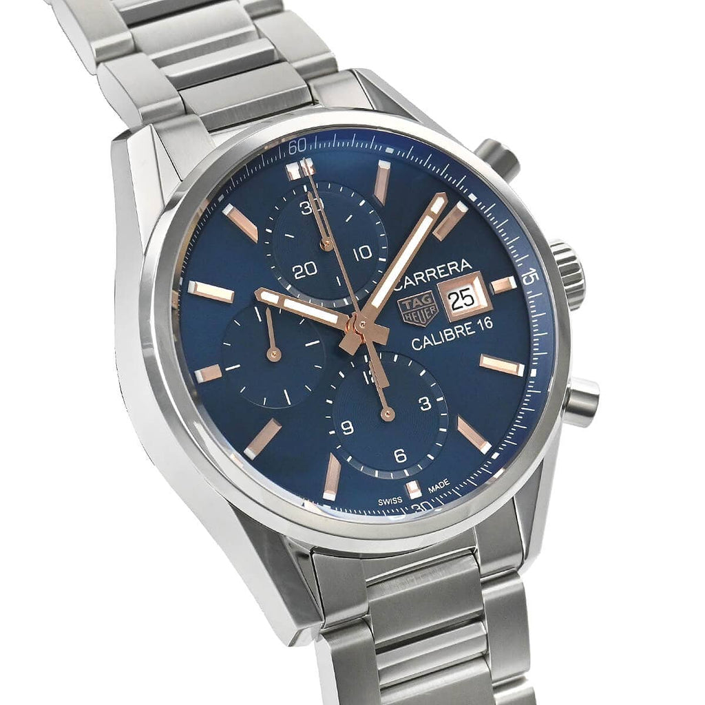 Tag Heuer Carrera Automatic Chronograph Blue Dial Silver Steel Strap Watch for Men - CBK2115.BA0715 Buy Now By Tag Heuer