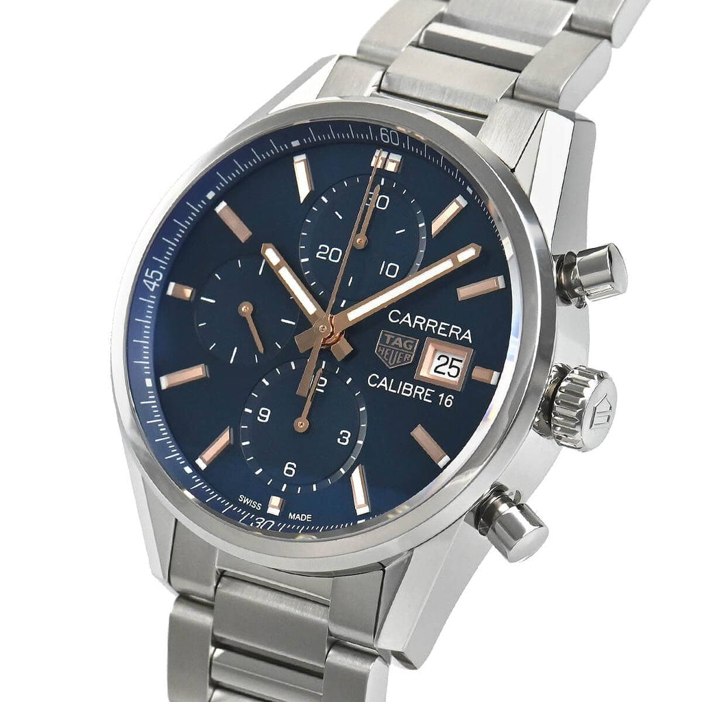 Tag Heuer Carrera Automatic Chronograph Blue Dial Silver Steel Strap Watch for Men - CBK2115.BA0715 Buy Now By Tag Heuer
