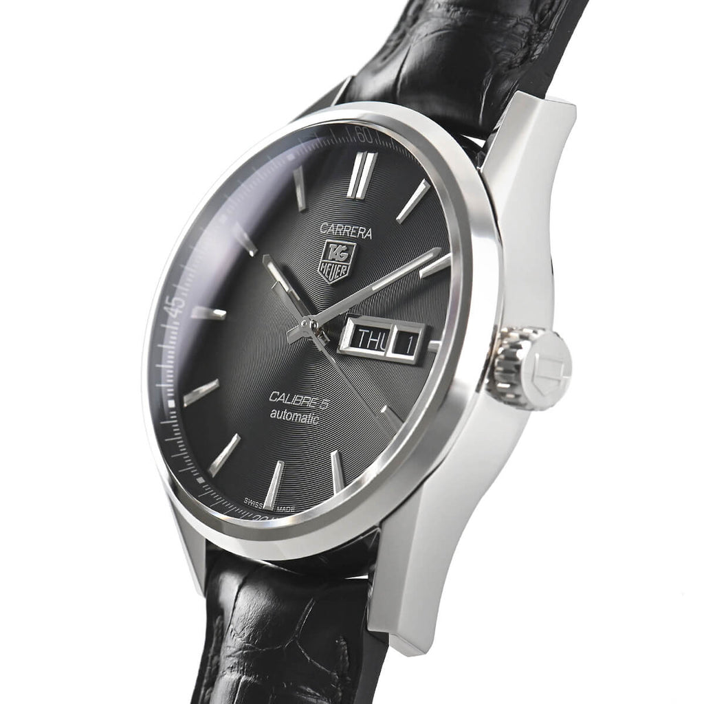 Tag Heuer Carrera Automatic 41mm Black Dial Black Leather Strap Watch for Men - WAR201A.FC6266 Buy Now By Tag Heuer