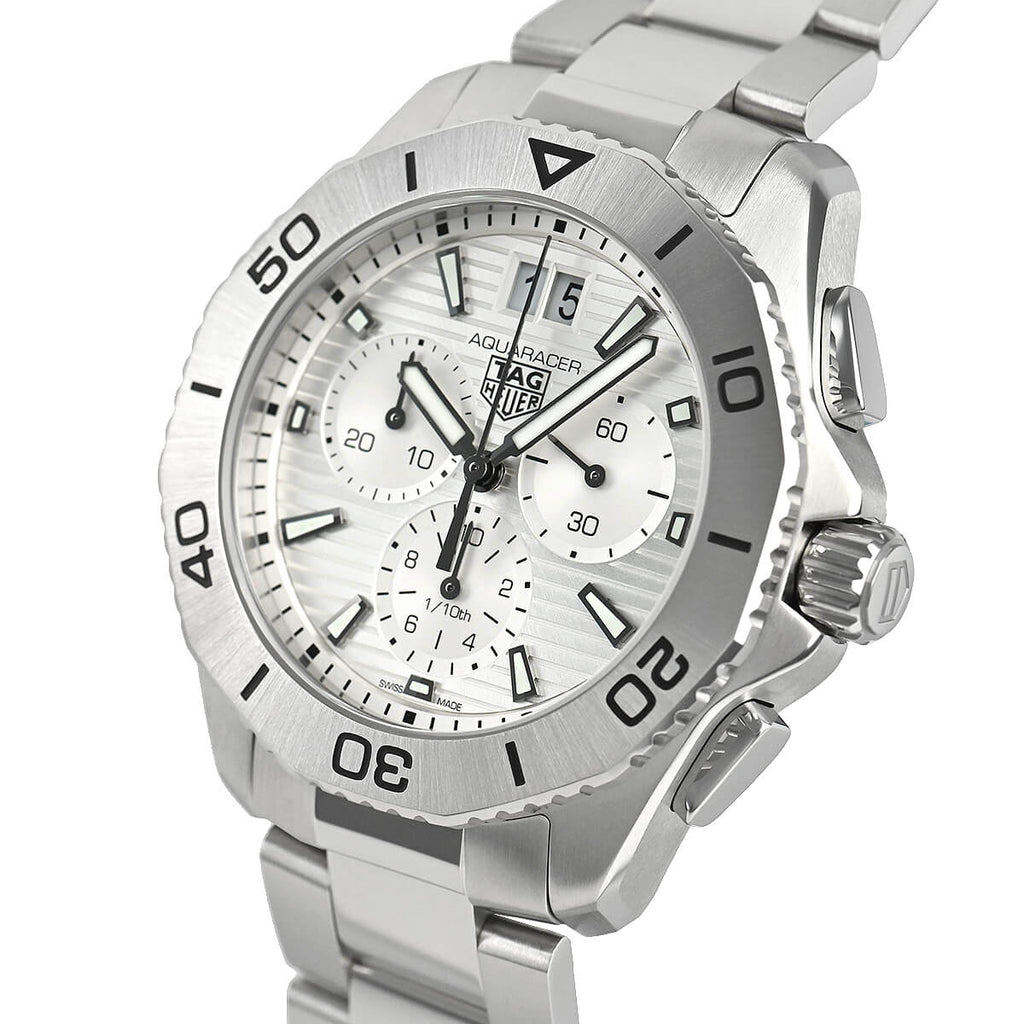 Tag Heuer Aquaracer Professional 200 Date White Dial Silver Steel Strap Watch for Men - CBP1111.BA0627 Buy Now By Tag Heuer