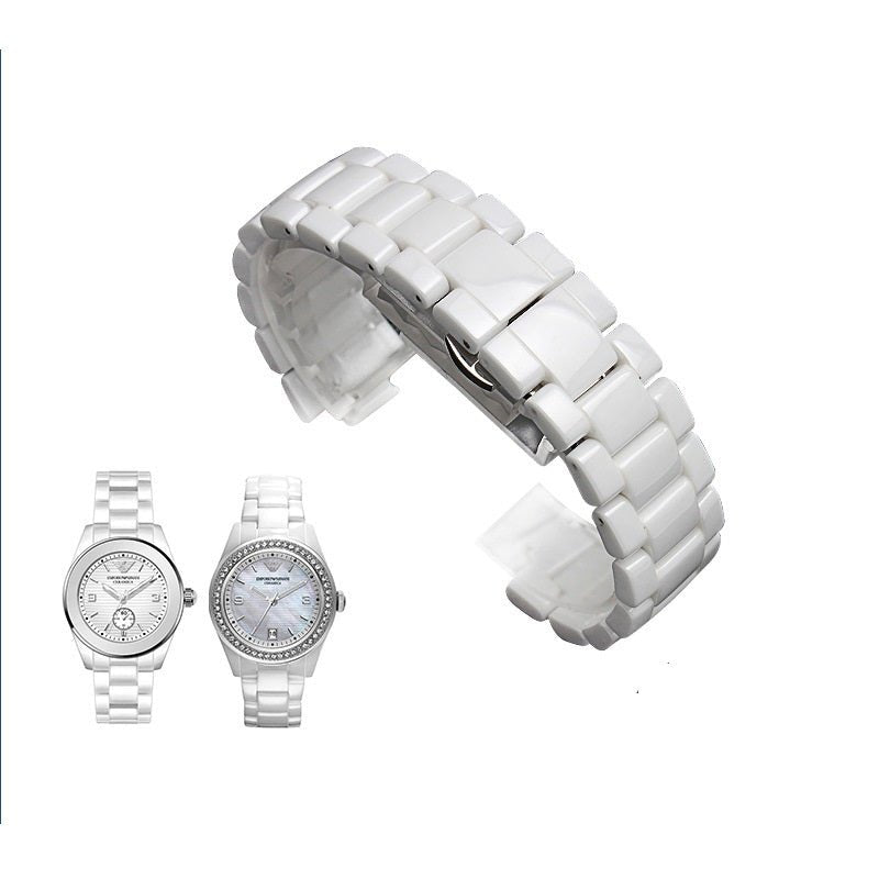 Emporio Armani Ceramica White Mother of Pearl Dial Stainless Steel Strap Watch For Women - AR1426 Buy Now By Emporio Armani