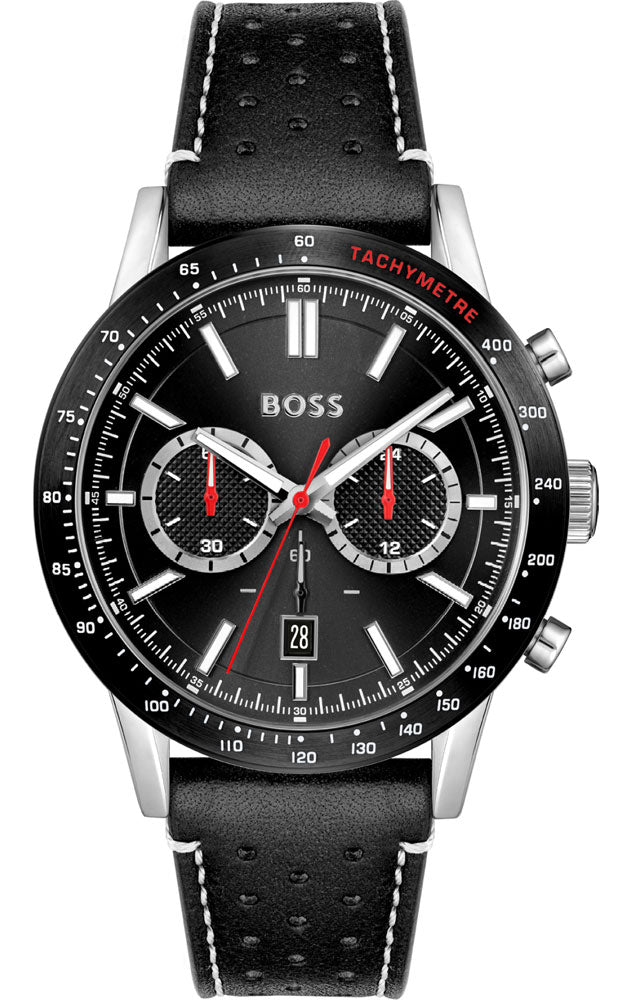 Hugo Boss Allure Black Dial Black Leather Strap Watch for Men - 1513920 Buy Now By Hugo Boss