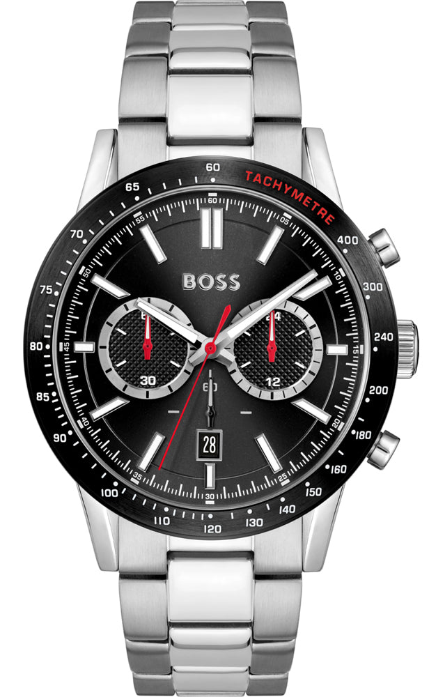 Hugo Boss Allure Chronograph Black Dial Silver Steel Strap Watch for Men - 1513922 Buy Now By Hugo Boss