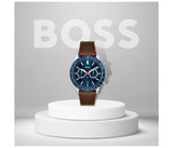 Hugo Boss Allure Blue Dial Brown Leather Strap Watch for Men - 1513921 Buy Now By Hugo Boss