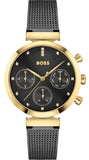 Hugo Boss Flawless Black Dial Black Mesh Bracelet Watch for Women - 1502627 Buy Now By Hugo Boss