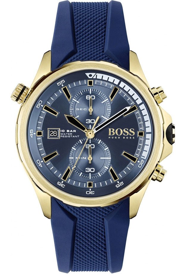 Hugo Boss Globetrotter Blue Dial Blue Silicone Strap Watch for Men - 1513822 Buy Now By Hugo Boss