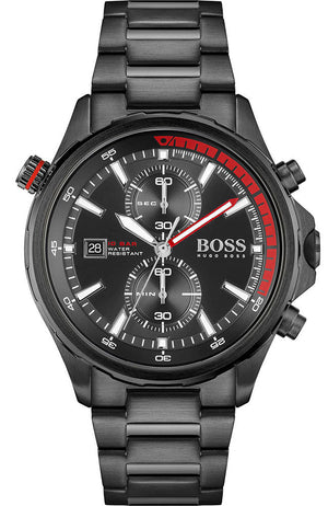 Hugo Boss Globetrotter Black Dial Black Steel Strap Watch for Men - 1513825 Buy Now By Hugo Boss