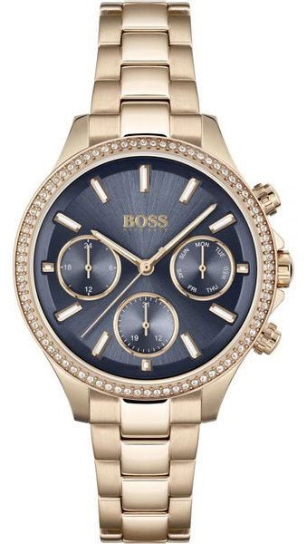 Hugo Boss Hera Blue Dial Gold Steel Strap Watch for Women - 1502566 Buy Now By Hugo Boss