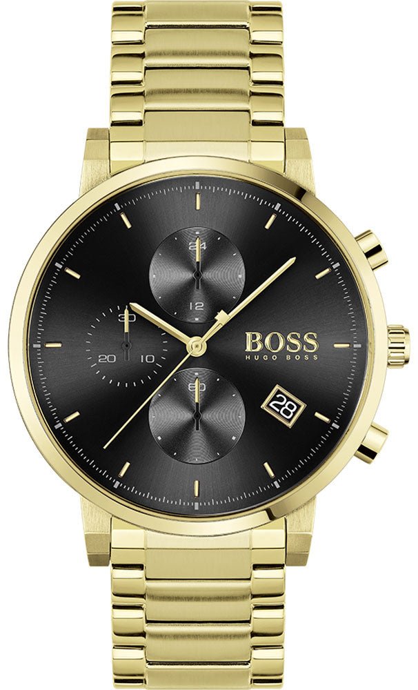Hugo Boss Integrity Chronograph Grey Dial Gold Steel Strap Watch for Men - 1513781 Buy Now By Hugo Boss