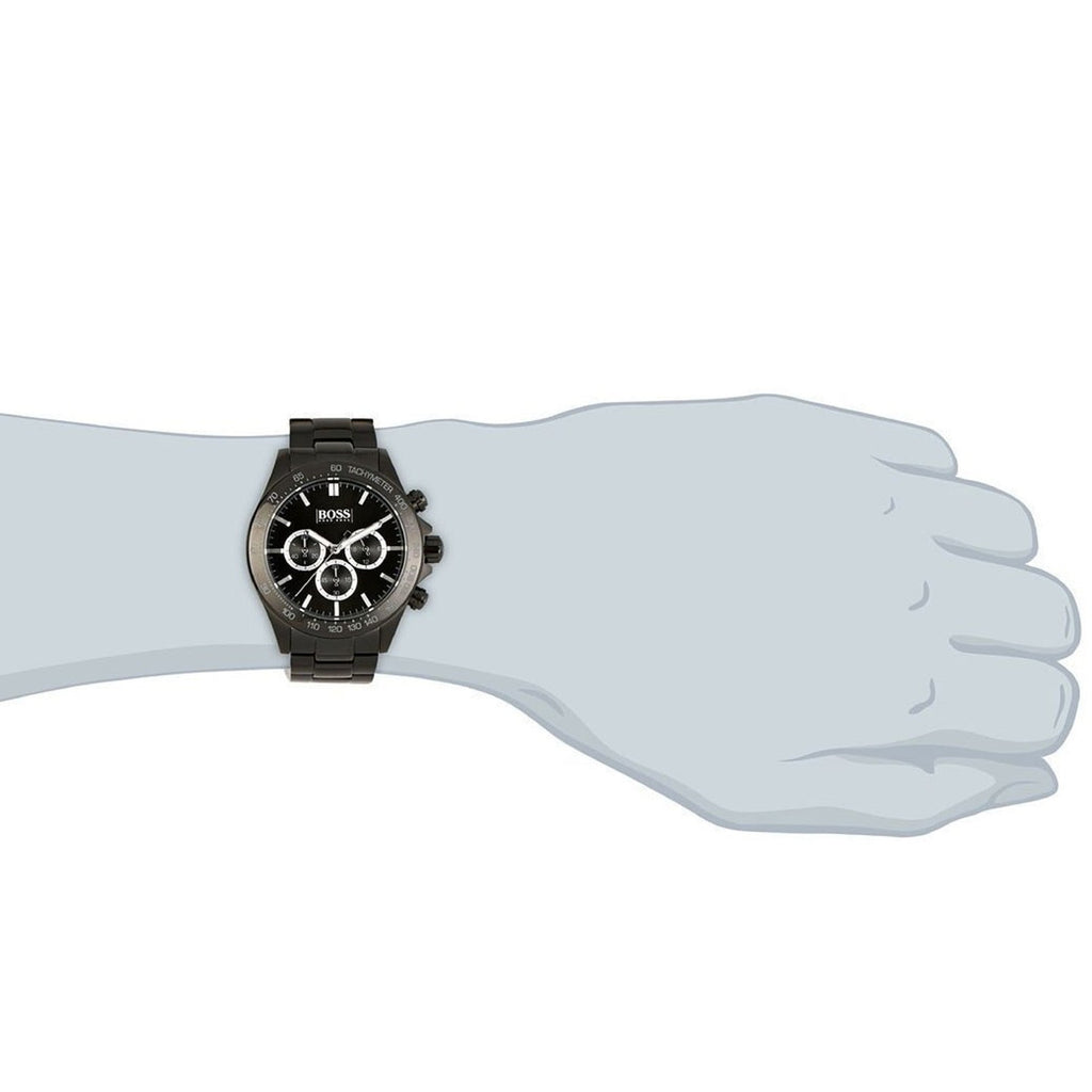 Hugo Boss Ikon Chronograph Black Dial Black Steel Strap Watch for Men - 1512961 Buy Now By Hugo Boss