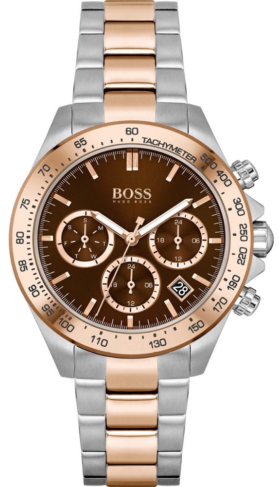 Hugo Boss Novia Brown Dial Two Tone Steel Strap Watch for Women - 1502617 Buy Now By Hugo Boss