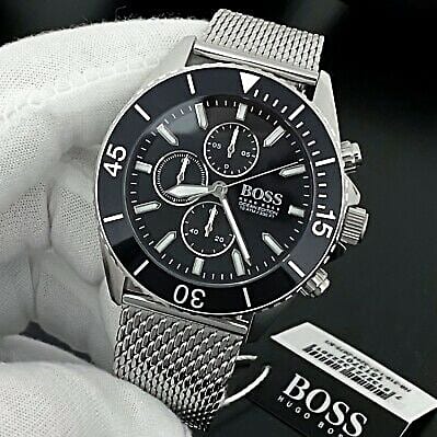 Hugo Boss Ocean Edition Black Dial Silver Mesh Bracelet Watch for Men - 1513701 Buy Now By Hugo Boss