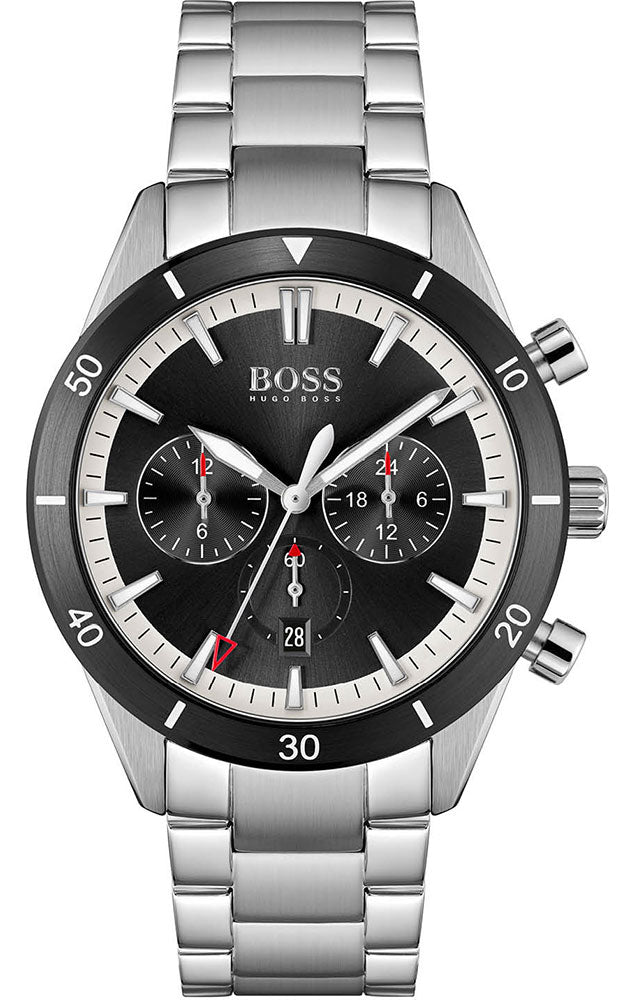 Hugo Boss Santiago Black Dial Silver Steel Strap Watch for Men - 1513862 Buy Now By Hugo Boss