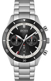 Hugo Boss Santiago Black Dial Silver Steel Strap Watch for Men - 1513862