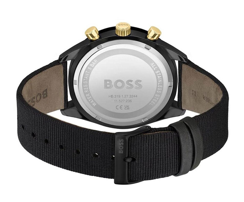 Hugo Boss Santiago Black Dial Black Nylon Strap Watch for Men - 1513935 Buy Now By Hugo Boss