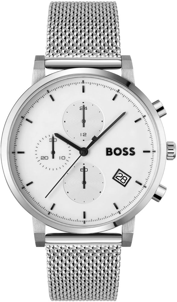 Hugo Boss Skymaster White Dial Silver Mesh Bracelet Watch for Men - 1513933 Buy Now By Hugo Boss