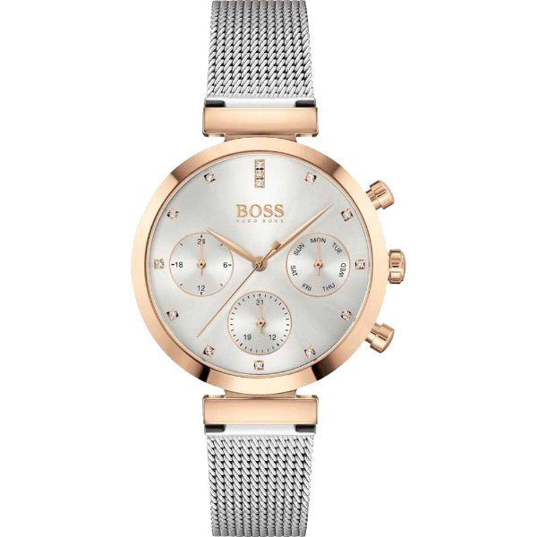 Hugo Boss Flawless Silver Dial Silver Mesh Bracelet Watch for Women -1502551 Buy Now By Hugo Boss