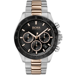 Hugo Boss Here Chronograph Black Dial Two Tone Steel Strap Watch for Men - 1513757 Buy Now By Hugo Boss