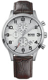 Hugo Boss Aeroliner Chronoraph White Dial Brown Leather Strap Watch For Men - HB1512447 Buy Now By Hugo Boss