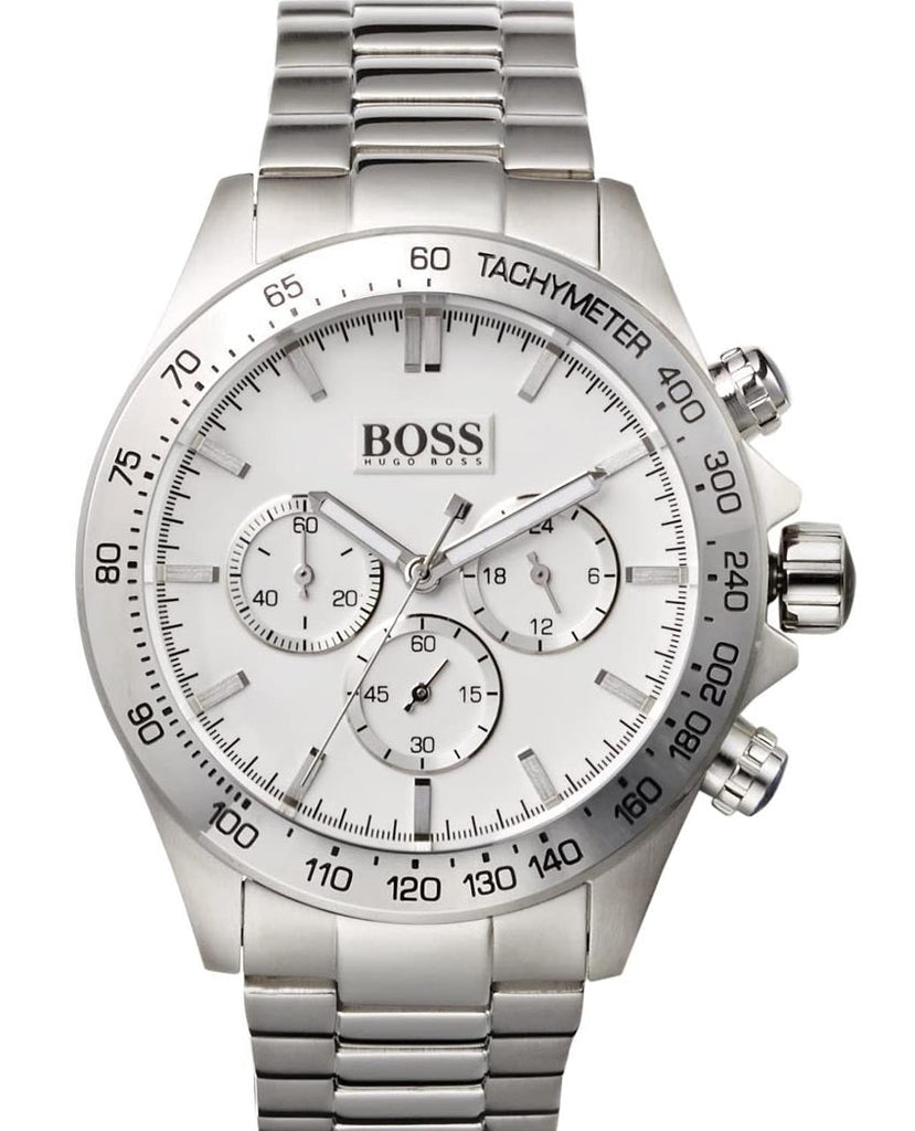 Hugo Boss Ikon Chronograph White Dial Silver Steel Strap Watch for Men - 1512962 Buy Now By Hugo Boss