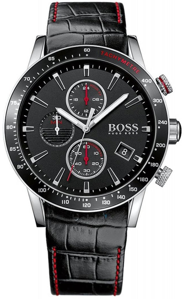 Hugo Boss Rafale Chronograph Black Dial Black Leather Strap Watch For Men - 1513390 Buy Now By Hugo Boss