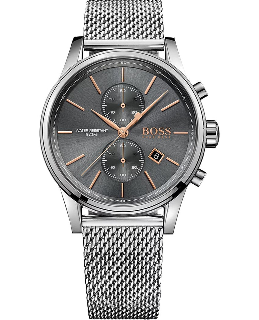 Hugo Boss Jet Chronograph Grey Dial Silver Mesh Bracelet Watch for Men - 1513440 Buy Now By Hugo Boss