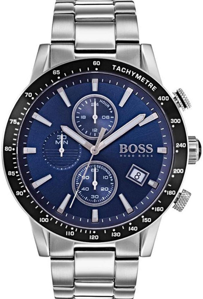 Hugo Boss Rafale Quartz Blue Dial Silver Steel Strap Watch for Men - 1513510 Buy Now By Hugo Boss