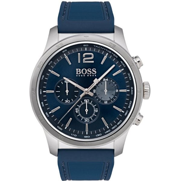 Hugo Boss Professional Chronograph Blue Dial Blue Silicone Strap Watch for Men - 1513526 Buy Now By Hugo Boss
