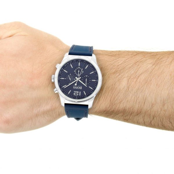 Hugo Boss Professional Chronograph Blue Dial Blue Silicone Strap Watch for Men - 1513526 Buy Now By Hugo Boss
