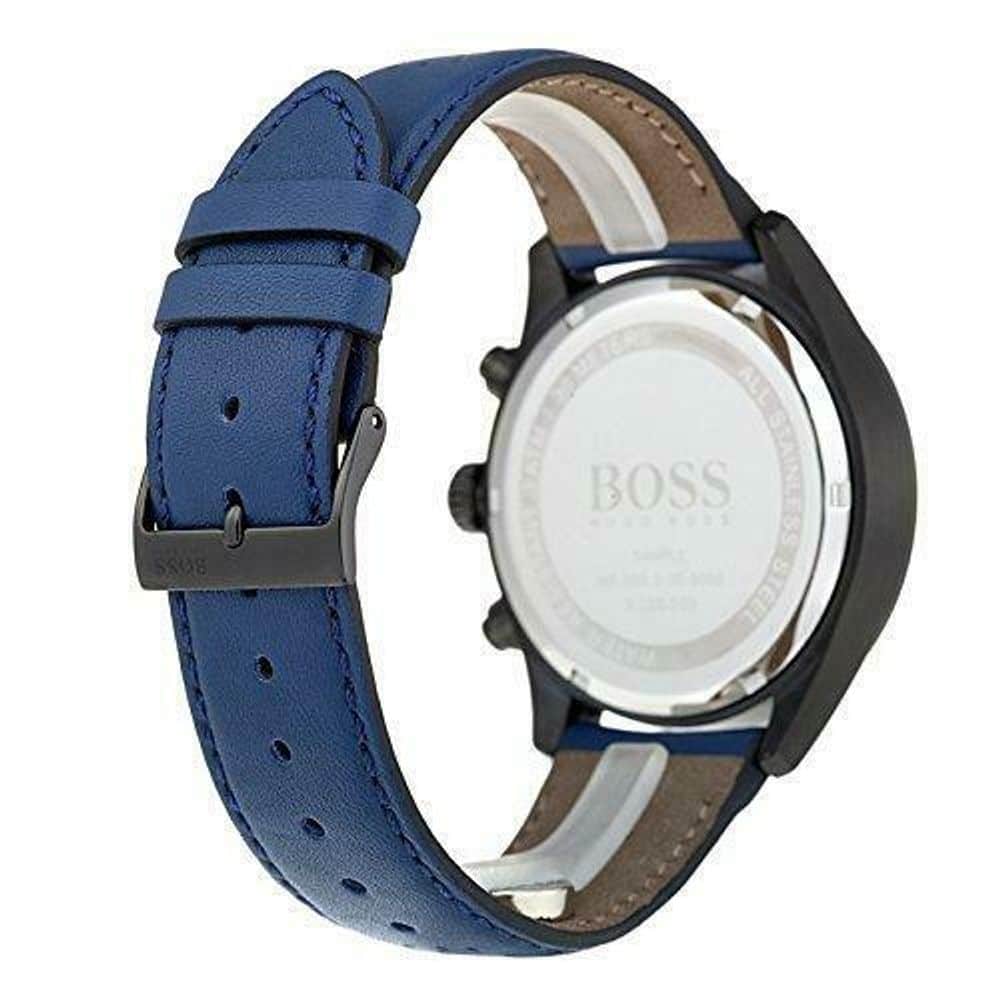 Hugo Boss Grand Prix Chronograph Black Dial Blue Leather Strap Watch for Men - 1513563 Buy Now By Hugo Boss