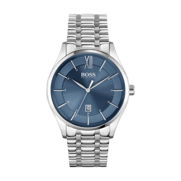 Hugo Boss Officer Chronograph Blue Dial Silver Steel Strap Watch for Men - 1513615 Buy Now By Hugo Boss