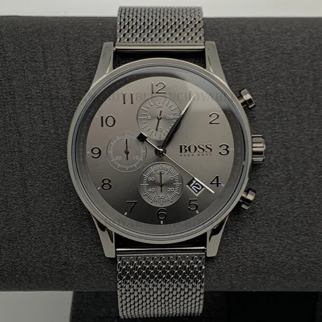 Hugo Boss Navigator Grey Dial Grey Mesh Bracelet Watch for Men - 1513674 Buy Now By Hugo Boss