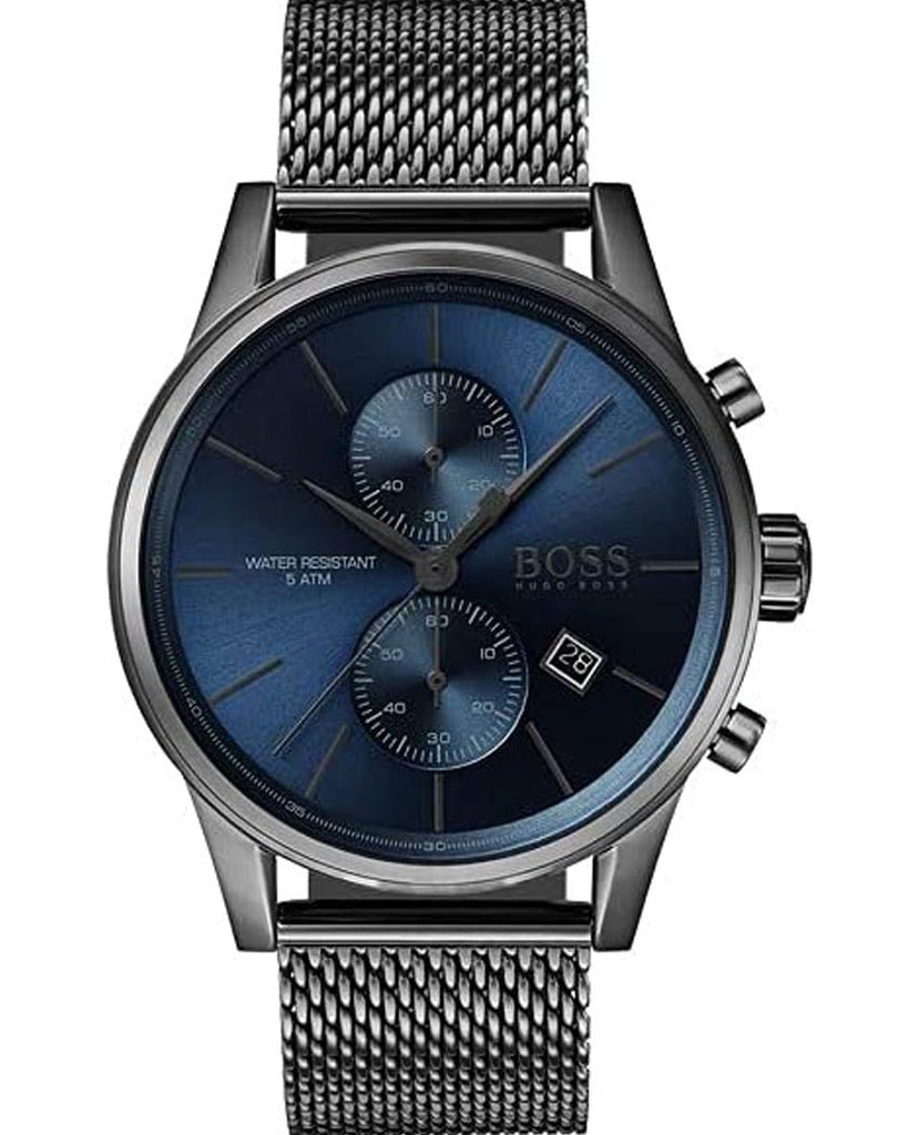 Hugo Boss Jet Blue Dial Gunmetal Mesh Bracelet Watch for Men - 1513677 Buy Now By Hugo Boss