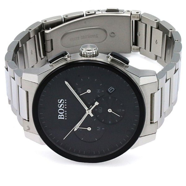Hugo Boss Peak Black Dial Silver Steel Strap Watch for Men - 1513762 Buy Now By Hugo Boss