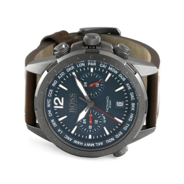 Hugo Boss Nomad Blue Dial Brown Leather Strap Watch for Men - 1513773 Buy Now By Hugo Boss