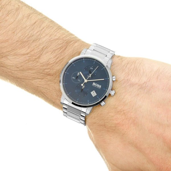 Hugo Boss Integrity Blue Dial Silver Steel Strap Watch for Men - 1513779 Buy Now By Hugo Boss