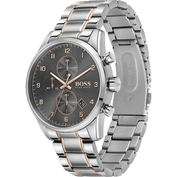 Hugo Boss Skymaster Grey Dial Two Tone Steel Strap Watch for Men - 1513789 Buy Now By Hugo Boss