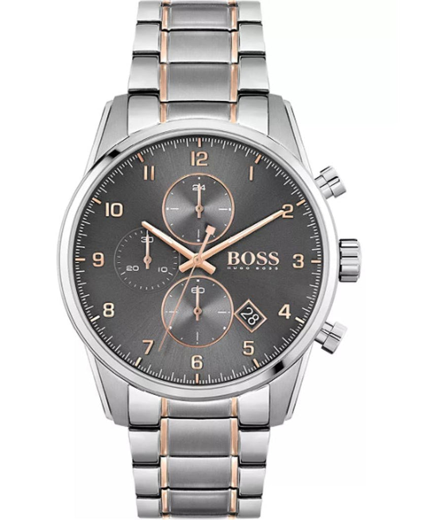 Hugo Boss Skymaster Grey Dial Two Tone Steel Strap Watch for Men - 1513789 Buy Now By Hugo Boss