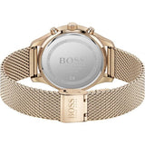 Hugo Boss Associate Black Dial Rose Gold Mesh Bracelet Watch for Men - 1513806 Buy Now By Hugo Boss