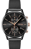 Hugo Boss Associate Black Dial Black Mesh Bracelet Watch for Men - 1513769 Buy Now By Hugo Boss