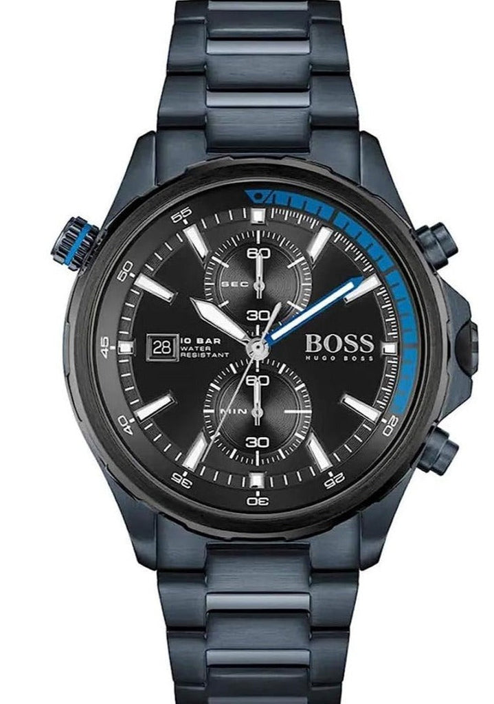 Hugo Boss Globetrotter Black Dial Black Steel Strap Watch for Men - 1513824 Buy Now By Hugo Boss